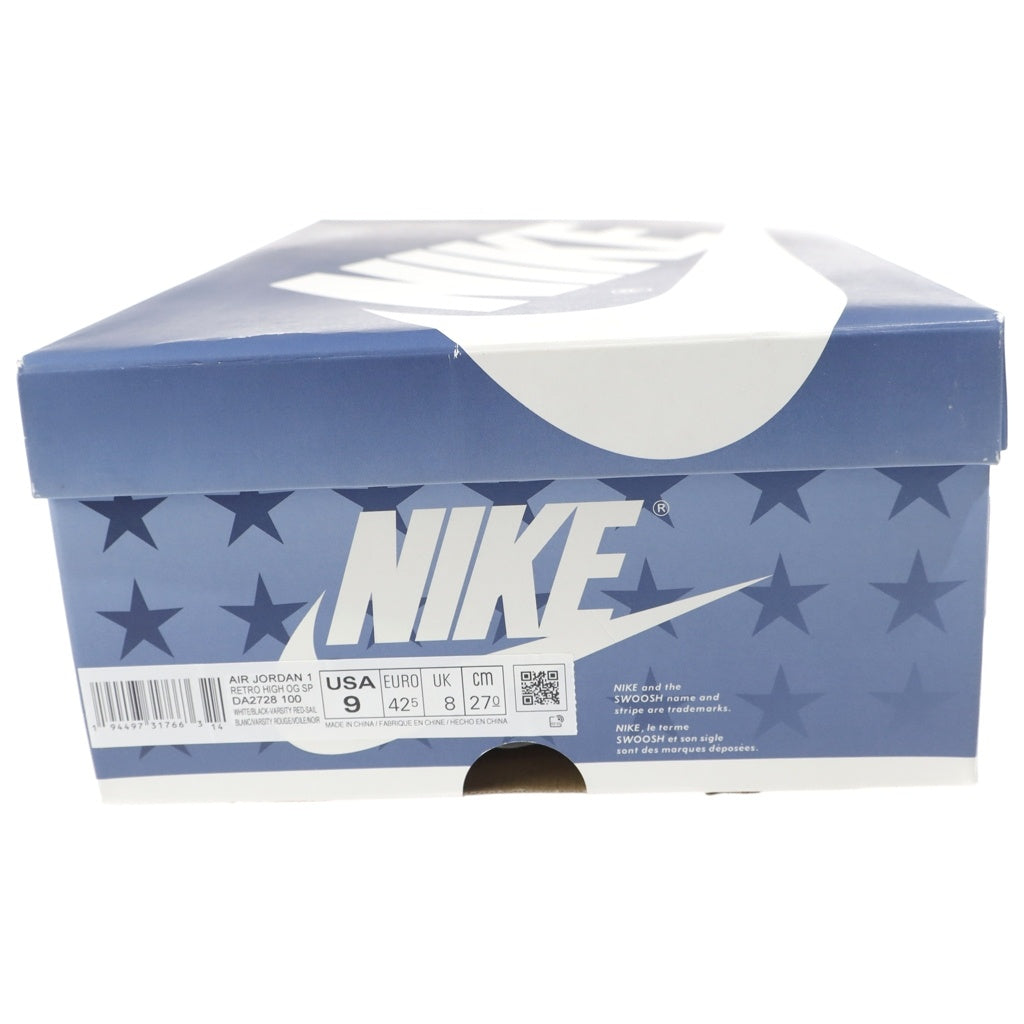 NIKE(ナイキ) ×Trophy Room Air Jordan 1 Retro High Chicago DA2728-100 ×トロフィールーム エアジョーダン1 レトロ ハイ OG シカゴ レッド/ホワイト US9/27cm