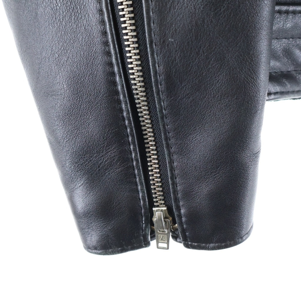 Lewis Leathers(ルイスレザー) マルチポケット ロング丈 サイクロン ジップアップ ダブルライダース ジャケット ブラック