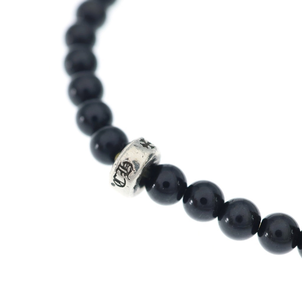 CHROME HEARTS(クロムハーツ) BEAD BRACELET 4mm ビーズブレスレット ブラックビーズブレスレット ブラック/シルバー