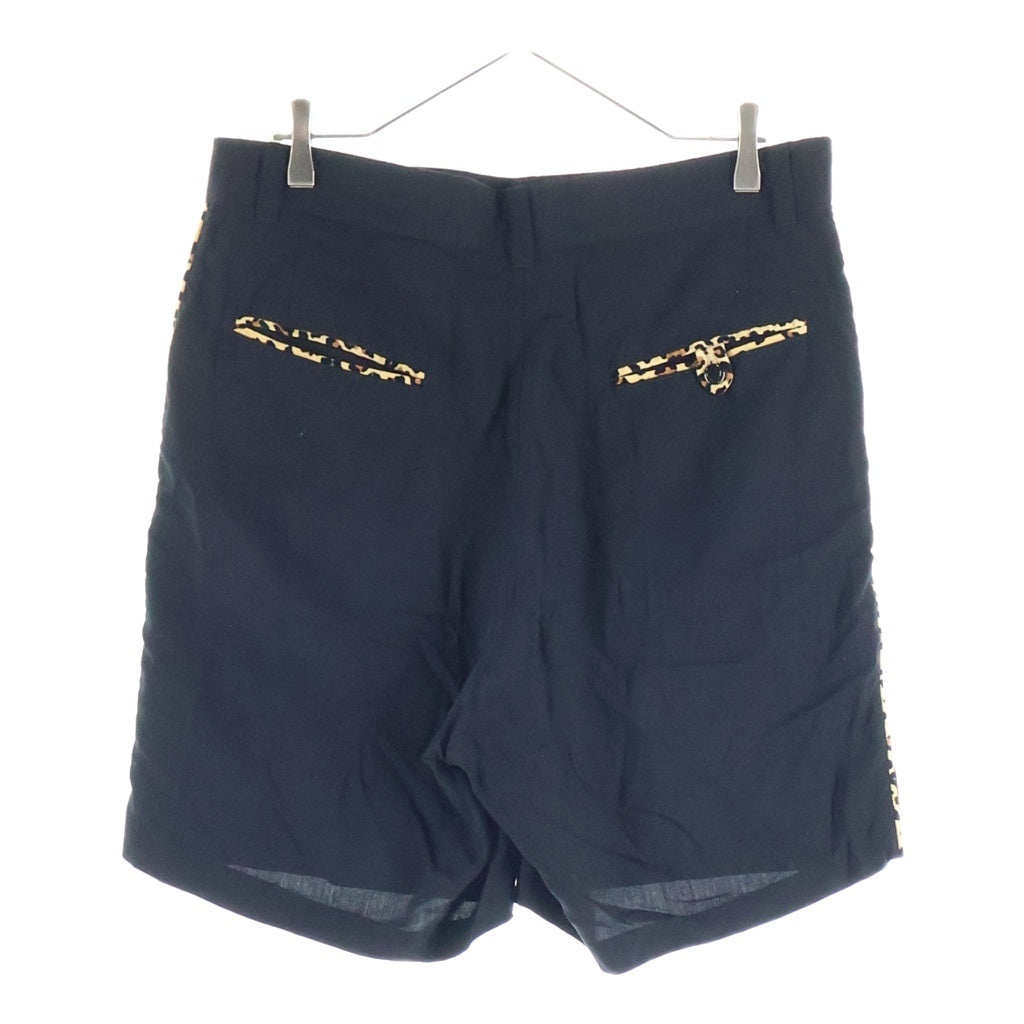 WACKO MARIA(ワコマリア) SWITCHING 50'S SHORT TROUSERS レオパード柄パイピング ベルベット テンセル ショートパンツ ハーフパンツ ショーツ ブラック
