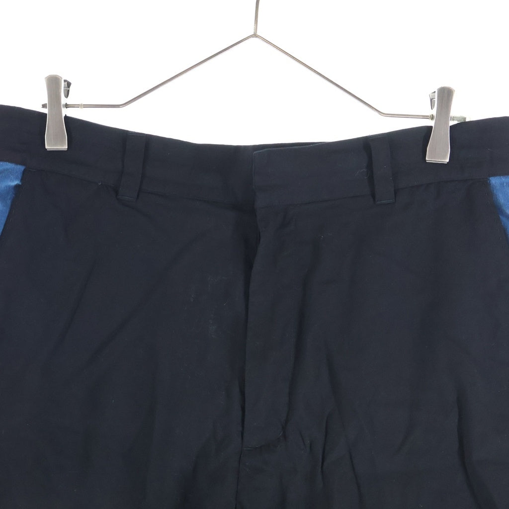 WACKO MARIA(ワコマリア) SWITCHING 50'S SHORT TROUSERS レオパード柄パイピング ベルベット テンセル ショートパンツ ハーフパンツ ショーツ ブラック