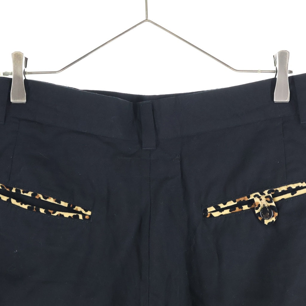WACKO MARIA(ワコマリア) SWITCHING 50'S SHORT TROUSERS レオパード柄パイピング ベルベット テンセル ショートパンツ ハーフパンツ ショーツ ブラック