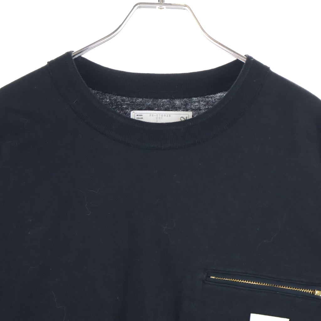 Sacai(サカイ) 26SS ×Carhartt WIP Cotton Jersey T-Shirt カーハートダブリューアイピー ロゴパッチ コットン 半袖Tシャツ カットソー ブラック 26-01092S