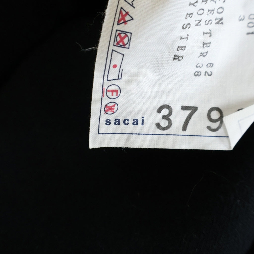 Sacai(サカイ) 25AW Sponge Sweat Blouson スポンジスウェット ジップアップ ジャケット ブルゾン ブラック 25-03790M