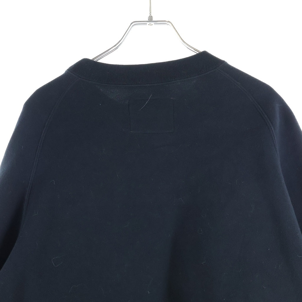 Sacai(サカイ) 24AW Nylon Twill x Sponge Sweat Pullover 再構築 ナイロンツイル スポンジスウェット ドッキング プルオーバー トレーナー ブラック 24-03456M