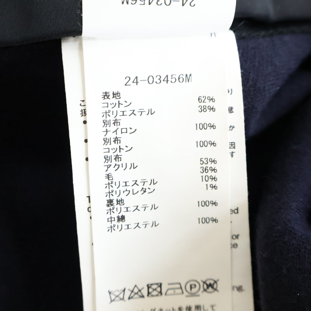 Sacai(サカイ) 24AW Nylon Twill x Sponge Sweat Pullover 再構築 ナイロンツイル スポンジスウェット ドッキング プルオーバー トレーナー ブラック 24-03456M
