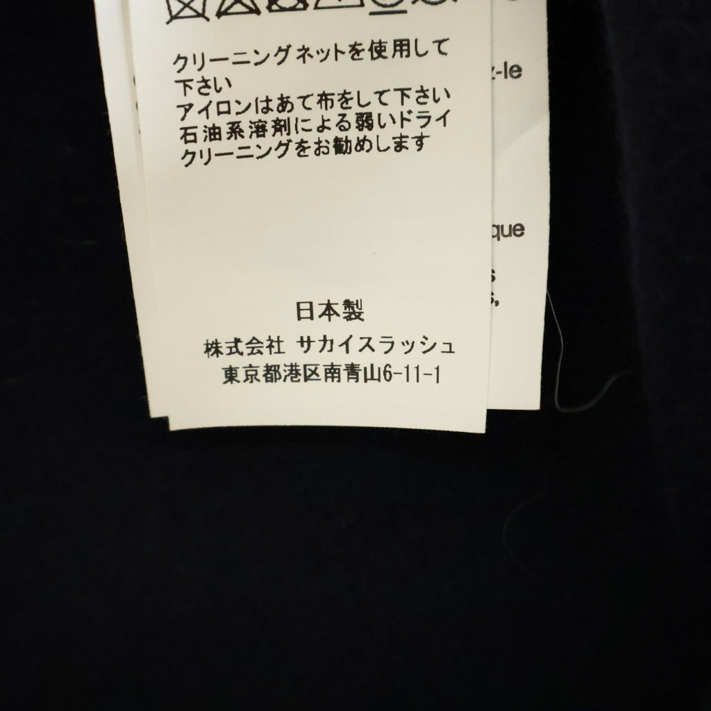 Sacai(サカイ) 24AW Nylon Twill x Sponge Sweat Pullover 再構築 ナイロンツイル スポンジスウェット ドッキング プルオーバー トレーナー ブラック 24-03456M