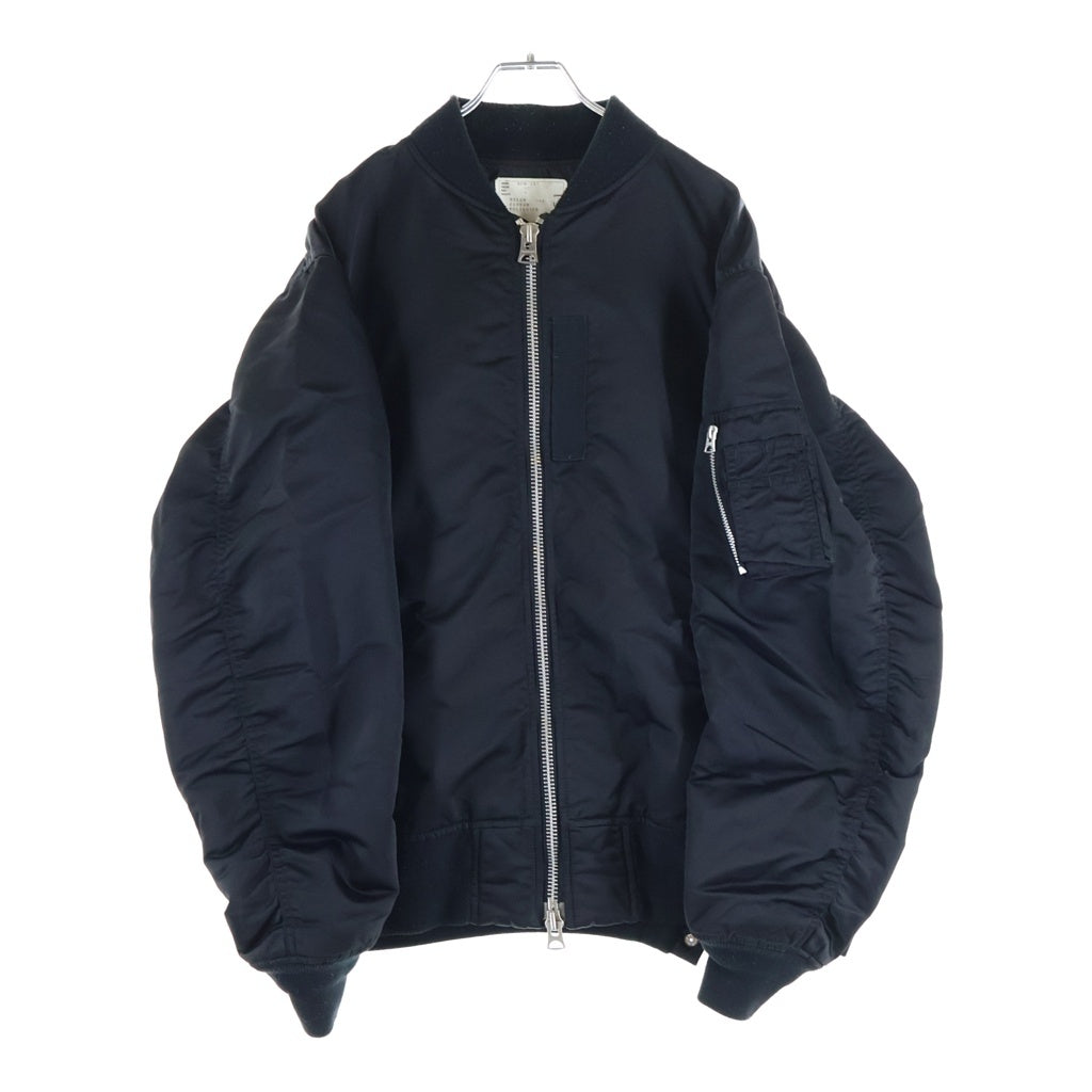 Sacai(サカイ) 24AW MA-1 Nylon Twill Blouson ナイロンツイル ジップアップ ボンバージャケット ブルゾン ブラック SCM-051