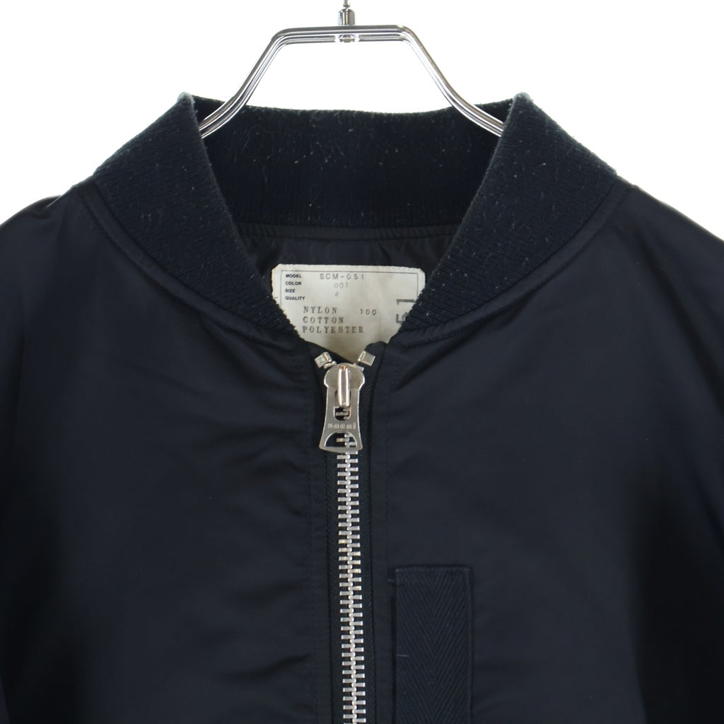 Sacai(サカイ) 24AW MA-1 Nylon Twill Blouson ナイロンツイル ジップアップ ボンバージャケット ブルゾン ブラック SCM-051