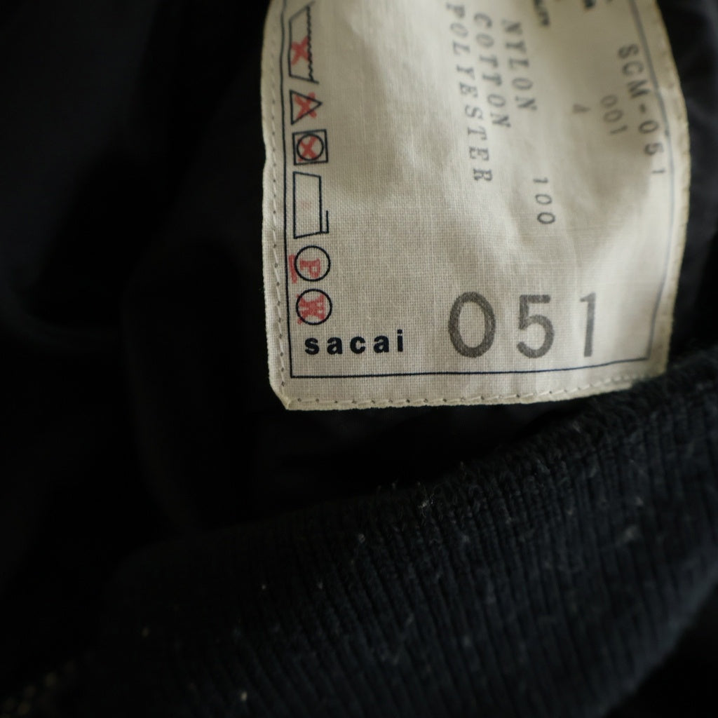 Sacai(サカイ) 24AW MA-1 Nylon Twill Blouson ナイロンツイル ジップアップ ボンバージャケット ブルゾン ブラック SCM-051