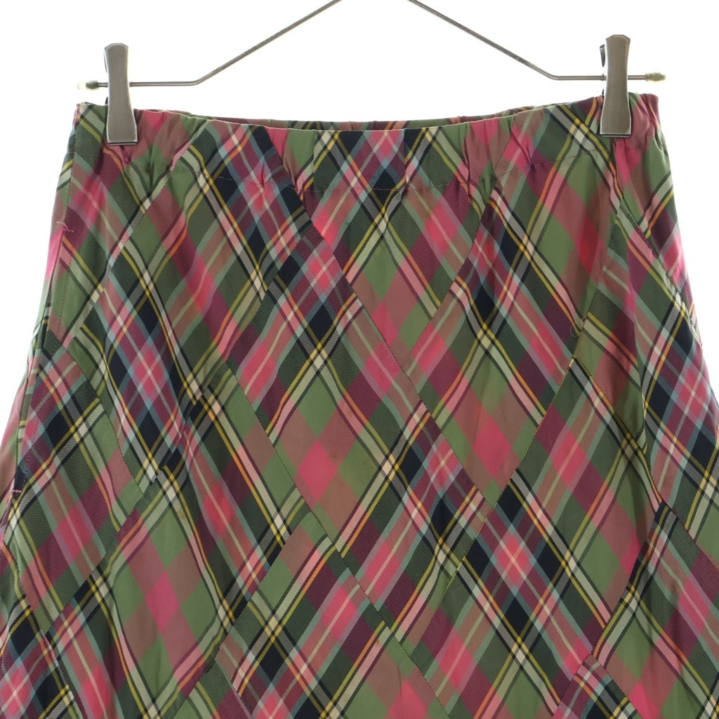 JUNYA WATANABE COMME des GARCONS(ジュンヤワタナベ コムデギャルソン) タータンチェック キュプラ スカート ピンク レディース UK-S047 AD2003