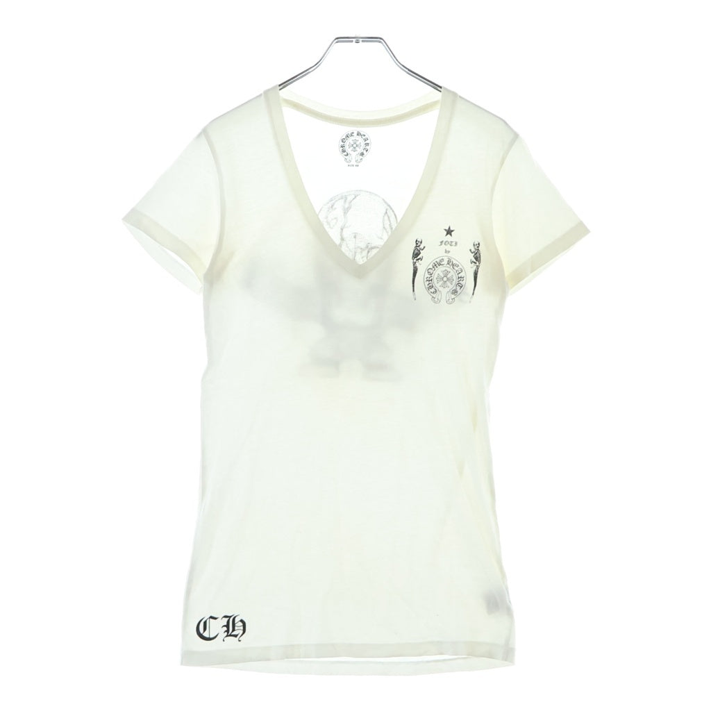 CHROME HEARTS(クロムハーツ) OLD FOTI Harris Teeter S/S TEE オールド フォティ ハリスティータ バックプリント Vネック 半袖Tシャツ カットソー ホワイト