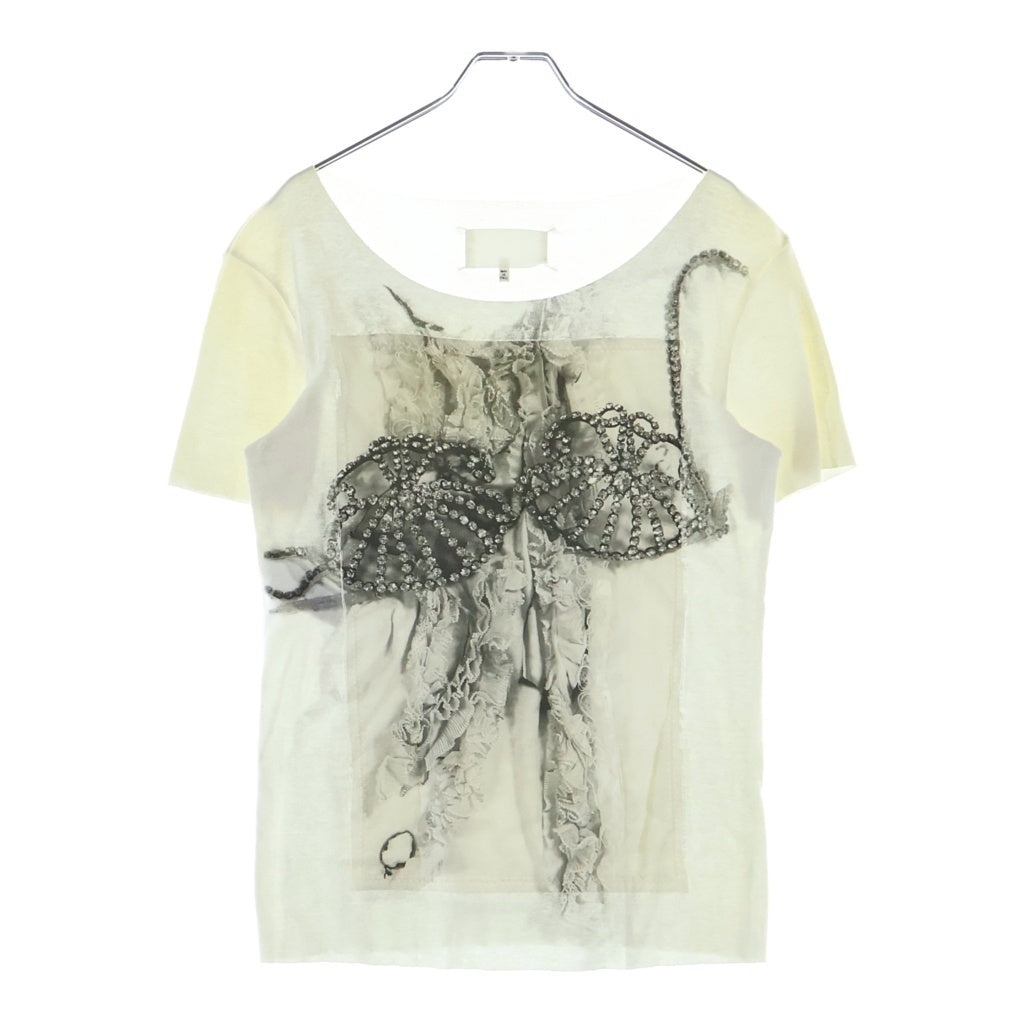 Maison Margiela(メゾンマルジェラ) 転写プリント 半袖Tシャツ カットソー ホワイト レディース S29GC0185 S21059