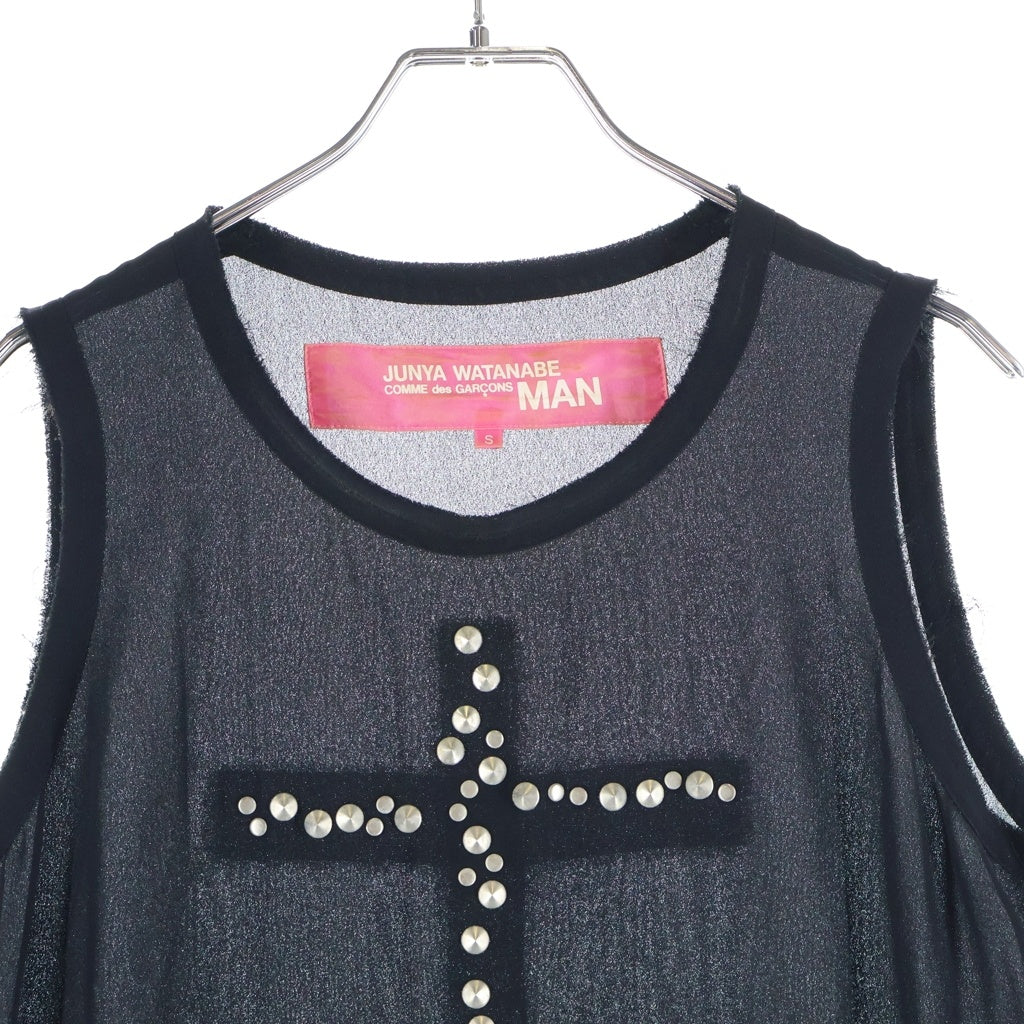 JUNYA WATANABE COMME des GARCONS(ジュンヤワタナベ コムデギャルソン) 03SS スタッズクロス ノースリーブ ワンピース ブラック レディース AD2002 UI-O003