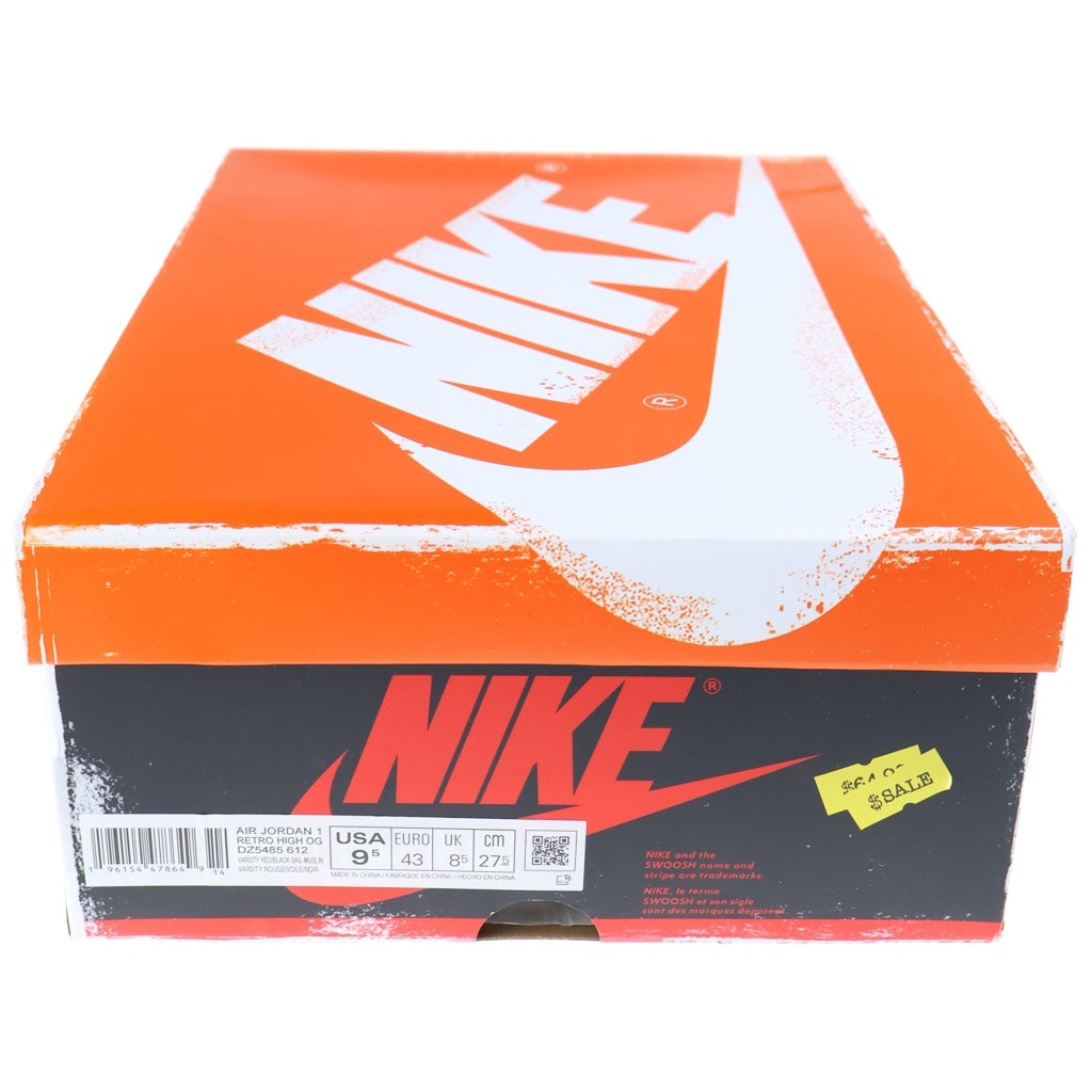 NIKE(ナイキ) AIR JORDAN1 HIGH OG エアジョーダン1 ハイカットスニーカー レッド/ホワイト US9.5/27.5cm DZ5485-612