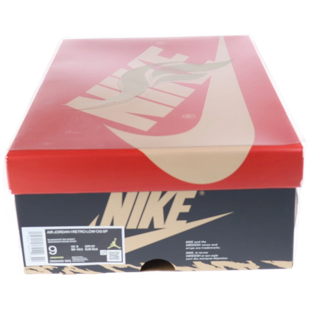 NIKE(ナイキ) ×Sole Fly AIR JORDAN 1 LOW ソールフライ エアジョーダン1 ローカットスニーカー ブラックレッド/ベージュ US9/27cm DN3400-001