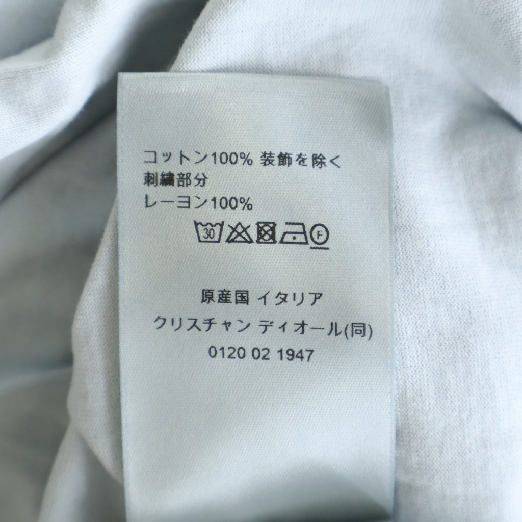 DIOR(ディオール) 24SS CD Heart Tee ハートロゴ刺繍 クルーネック 半袖Tシャツ カットソー ブルー 493J696E0677