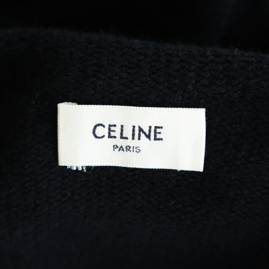 CELINE(セリーヌ) Cashmere Wool Zip Parka カシミア混 ウール ジップアップ ニット パーカー ブラック 2A77O402P