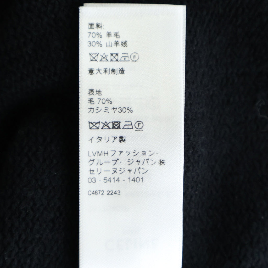 CELINE(セリーヌ) Cashmere Wool Zip Parka カシミア混 ウール ジップアップ ニット パーカー ブラック 2A77O402P