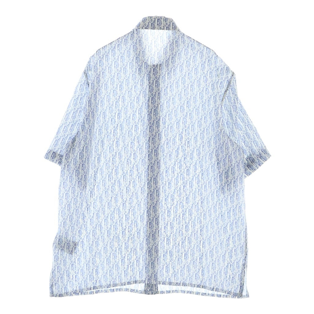 DIOR(ディオール) オブリーク 総柄 シルク 半袖シャツ ブルー 193C545A5872