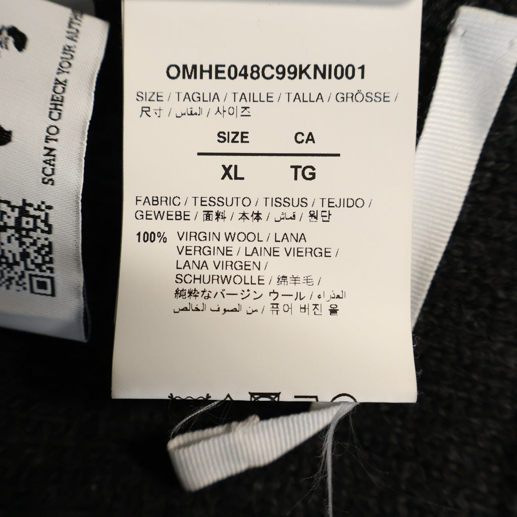 OFF-WHITE(オフホワイト) Logo Knit Sweater ロゴ クルーネックニットセーター ブラック/グレー OMHE048C99KNI001