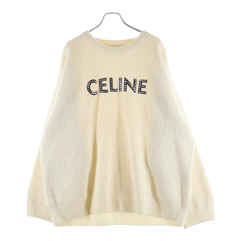 CELINE(セリーヌ) Logo Studs Knit Sweater ロゴスタッズ クルーネックニットセーター アイボリー 2A68W642Q