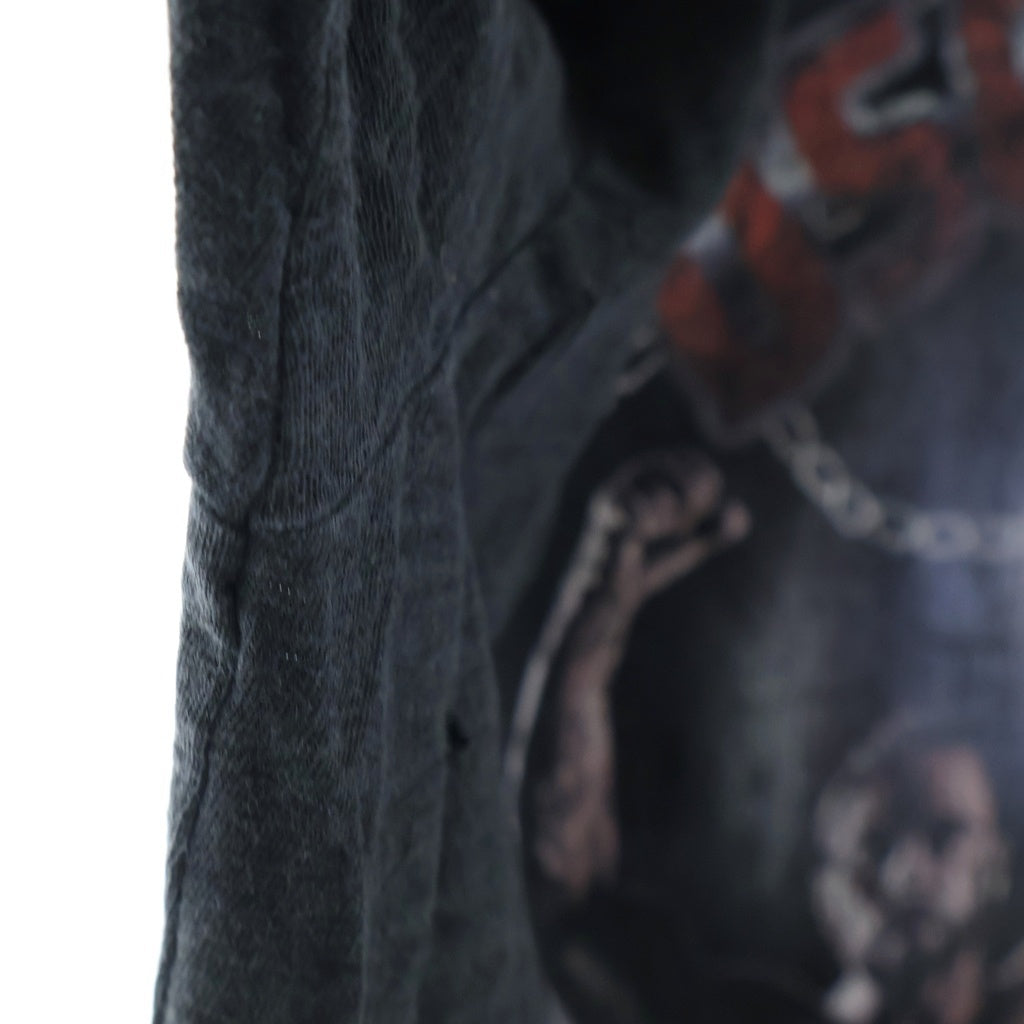 DSQUARED2(ディースクエアード) SUPERVINTAGE DYED CIGARETTE FIT スーパーヴィンテージ ダイド シガレット フィット フロントプリント ダメージ加工 クルーネック 半袖カットソー Tシャツ ブラック