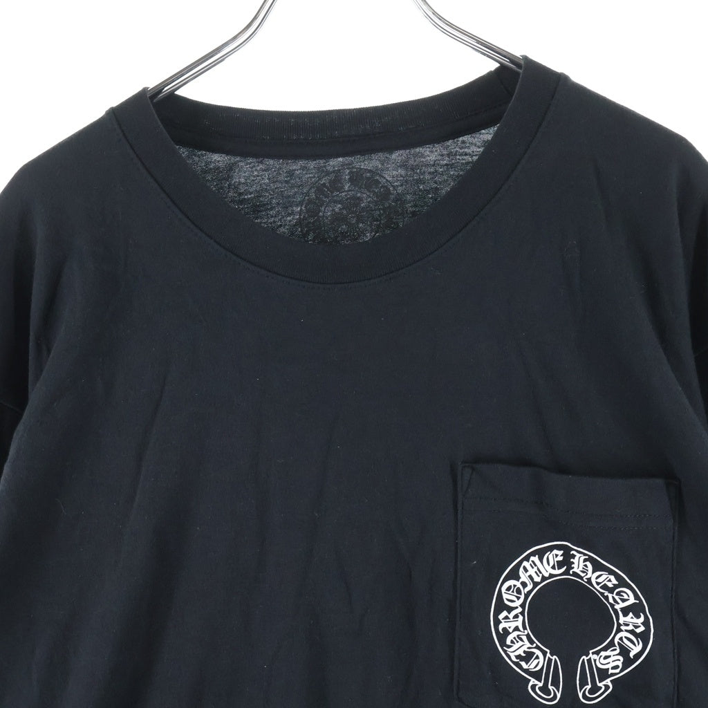 CHROME HEARTS(クロムハーツ) HORSESHOE ホースシュープリント 袖フローラルプリント クルーネック 長袖 ロングTシャツ ブラック