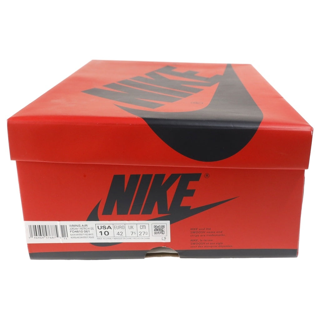 NIKE(ナイキ) WMNS AIR JORDAN 1 RETRO HIGH OG ウィメンズ エアジョーダン1 レトロ ハイカットスニーカー レッド/ブラック US10/27cm FD4810-061