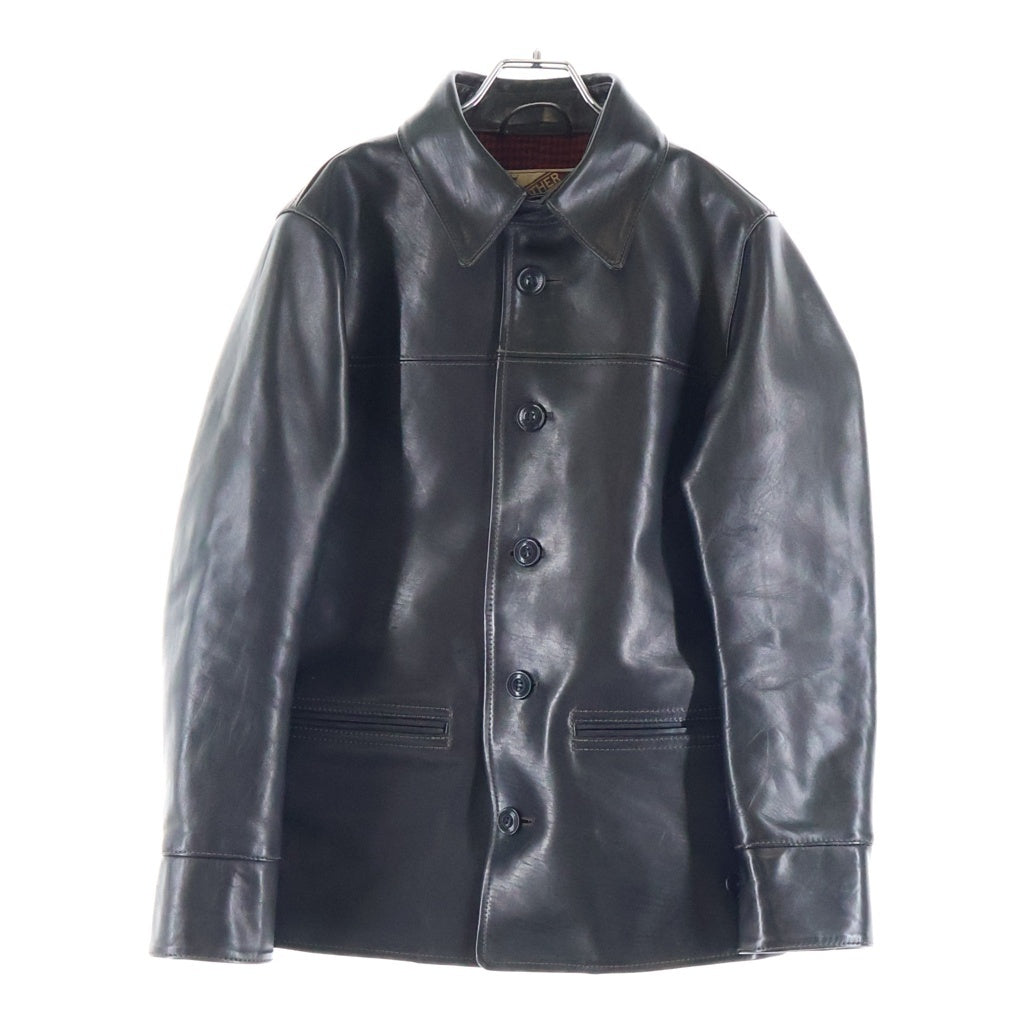 Y'2 LEATHER(ワイツーレザー) ECO HORSE エコホース 30S カーコート シングルボタンフライ レザー ライダースジャケット ブラック EC-86