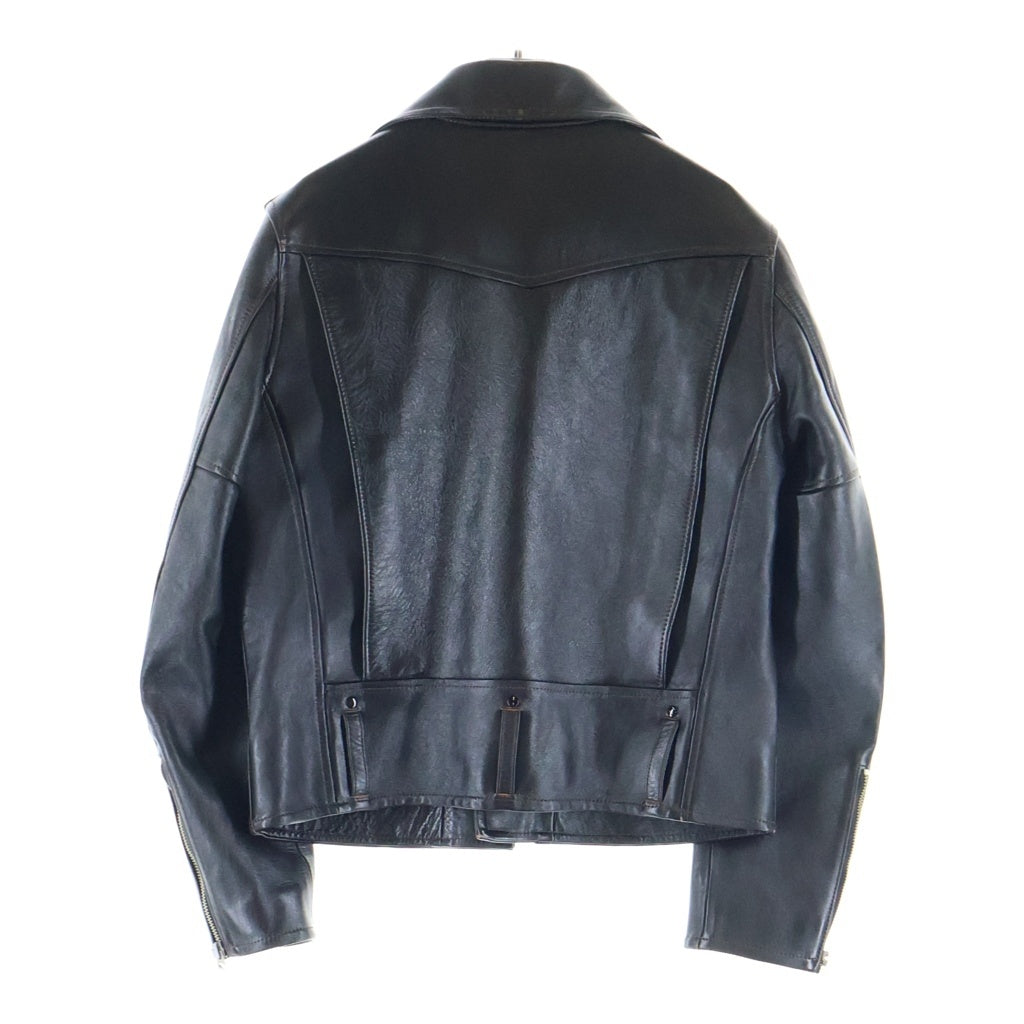 Y'2 LEATHER(ワイツーレザー) VINTAGE HORSE D-POCKET DOUBLE RIDERS ダブルライダース ジップアップ ホースレザー ジャケット ブラック HR-55