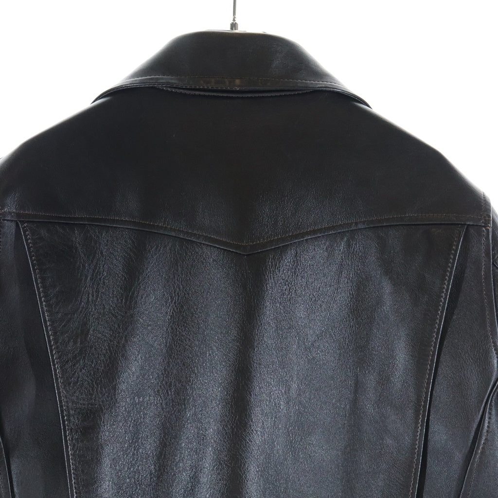 Y'2 LEATHER(ワイツーレザー) VINTAGE HORSE D-POCKET DOUBLE RIDERS ダブルライダース ジップアップ ホースレザー ジャケット ブラック HR-55