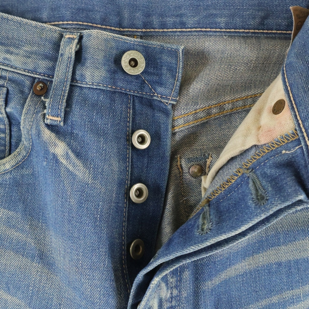 Levi's VINTAGE CLOTHING(リーバイス ビンテージ クロージング) 501 ボタン裏無 J22 復刻 赤耳 均等V BIG Eエイジング ダメージ加工 デニムパンツ インディゴ