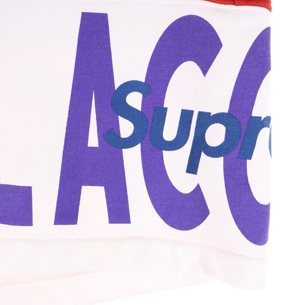 SUPREME(シュプリーム) 19AW ×LACOSTE Logo Panel Sweatshort ラコステ ロゴ パネル スウェットショートパンツ ハーフパンツ レッド/ホワイト