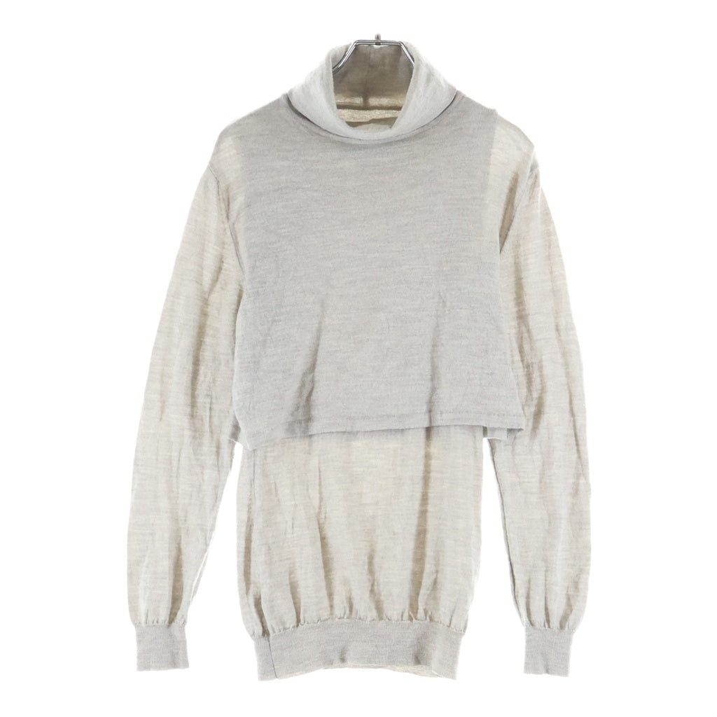 Maison Margiela(メゾンマルジェラ) 11AW ウール ニット タートルネック レイヤード セーター グレー レディース S31HA0435