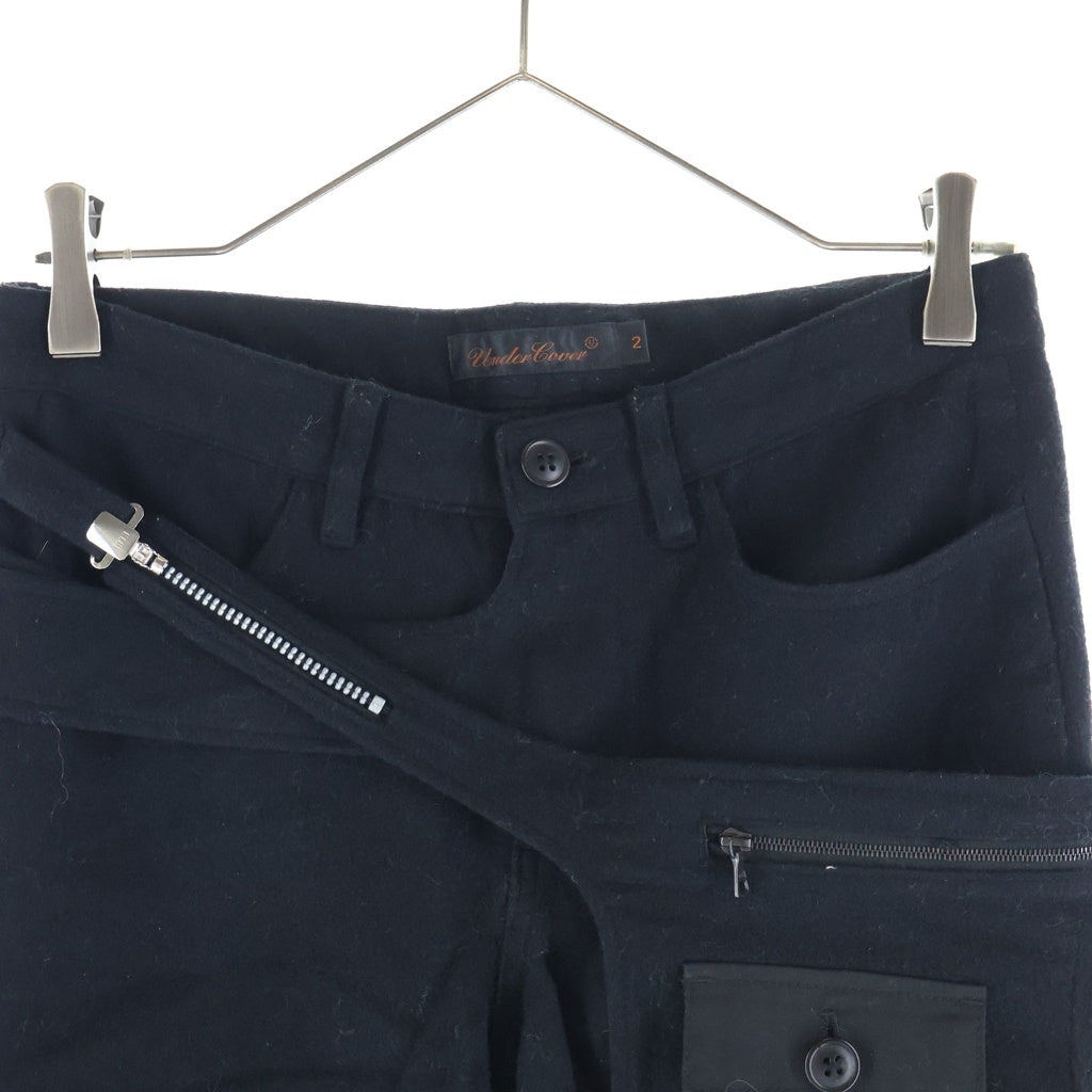 UNDERCOVER(アンダーカバー) 06AW GURUGURU期 ポーチ付き 再構築 ウール テーパードパンツ ブラック 6A39-P5