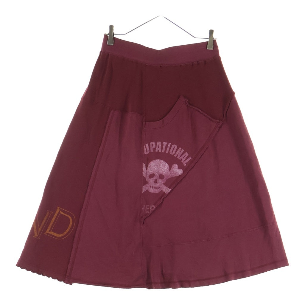 UNDERCOVER(アンダーカバー) 03AW PEPERDOLL期 再構築 スウェット スカート バーガンディ レディース
