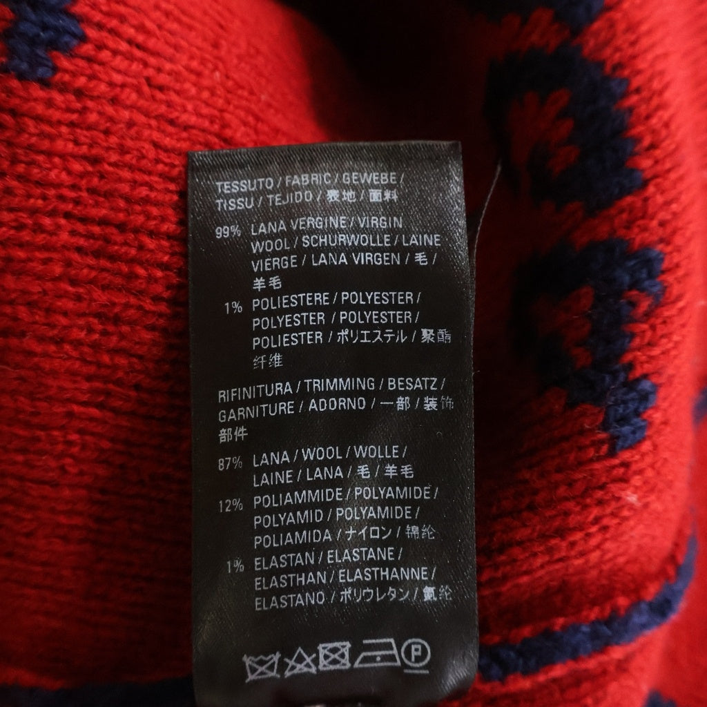 BALENCIAGA(バレンシアガ) 19AW ALLOVER LOGO CREWNECK KNIT オールオーバーロゴ クルーネック ジャガード ニットセーター ネイビー 547831 T1473
