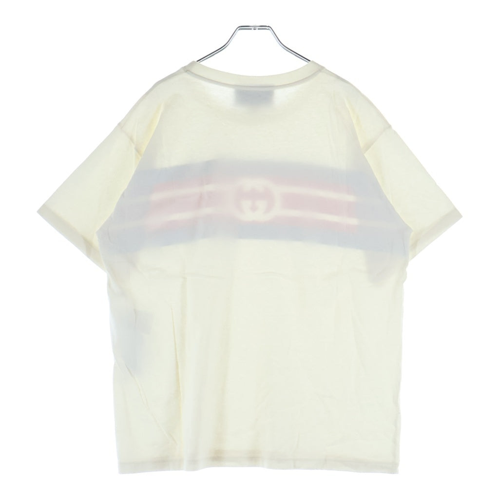 GUCCI(グッチ) インターロッキングGストライプ プリント クルーネック 半袖Tシャツ カットソー ホワイト 616036 XJDAG
