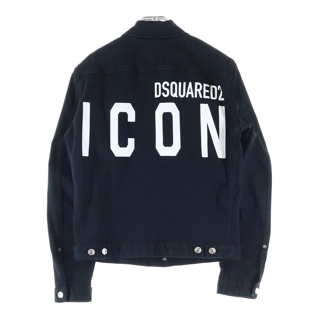 DSQUARED2(ディースクエアード) バックロゴプリント トラッカーデニムジャケット ブラック S79AM0002 S39781
