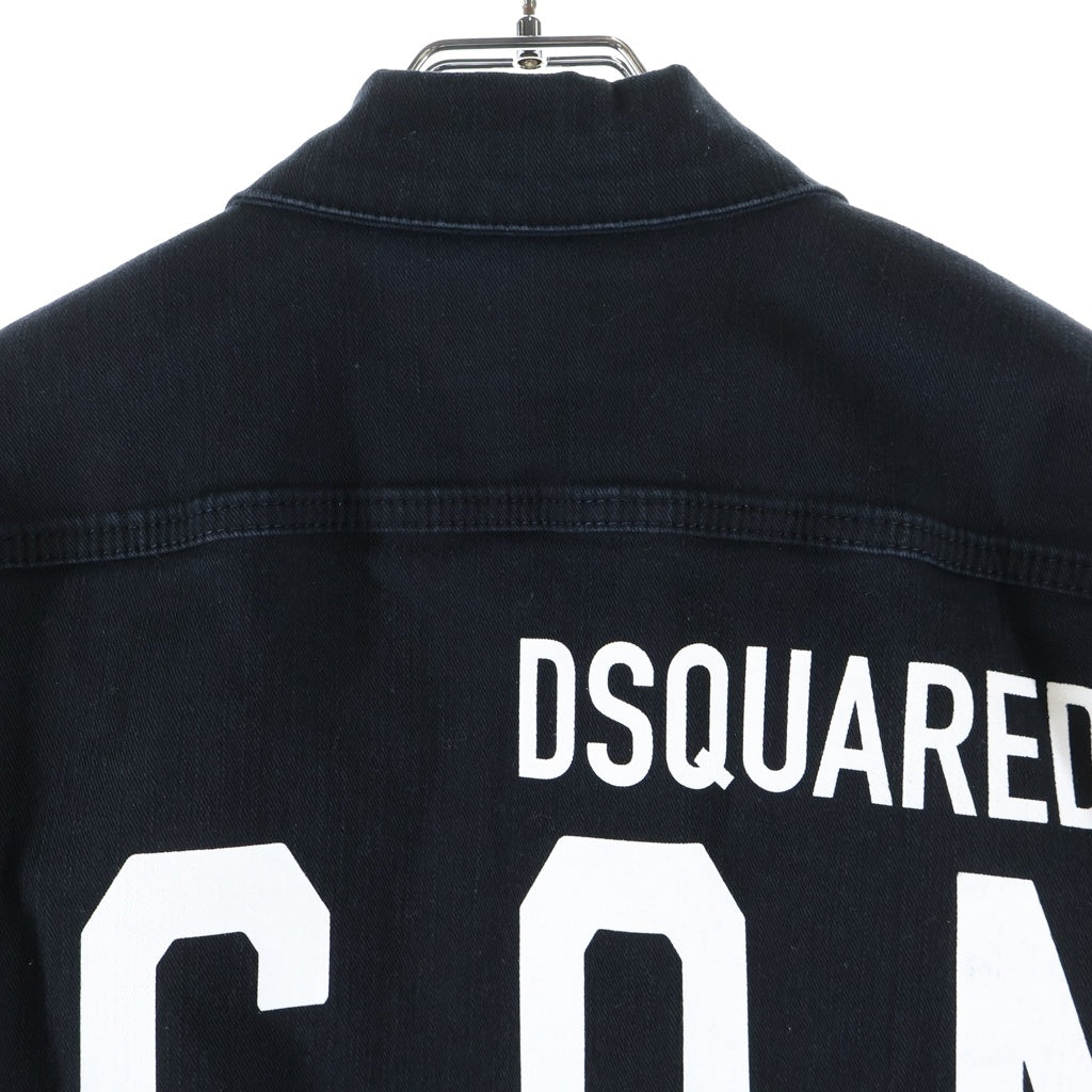 DSQUARED2(ディースクエアード) バックロゴプリント トラッカーデニムジャケット ブラック S79AM0002 S39781