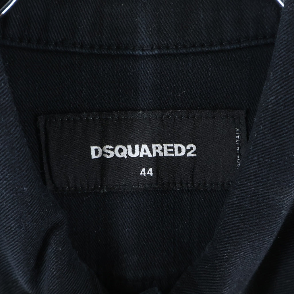DSQUARED2(ディースクエアード) バックロゴプリント トラッカーデニムジャケット ブラック S79AM0002 S39781