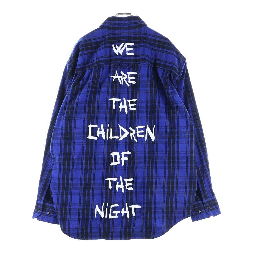VETEMENTS(ヴェトモン) 21SS Anarchy Flannel Shirt アナーキー ロゴプリント フランネル チェック 長袖シャツ ブルー/ブラック UA52SH850B