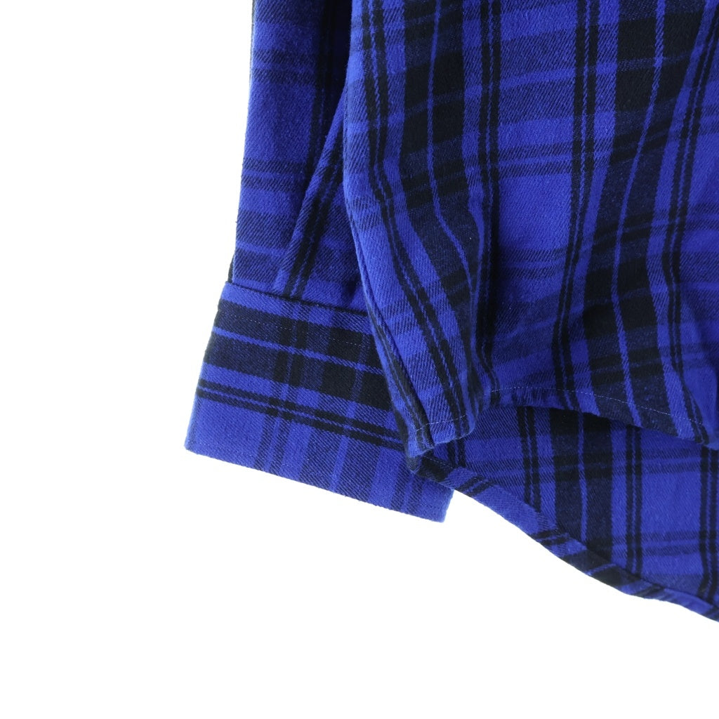 VETEMENTS(ヴェトモン) 21SS Anarchy Flannel Shirt アナーキー ロゴプリント フランネル チェック 長袖シャツ ブルー/ブラック UA52SH850B