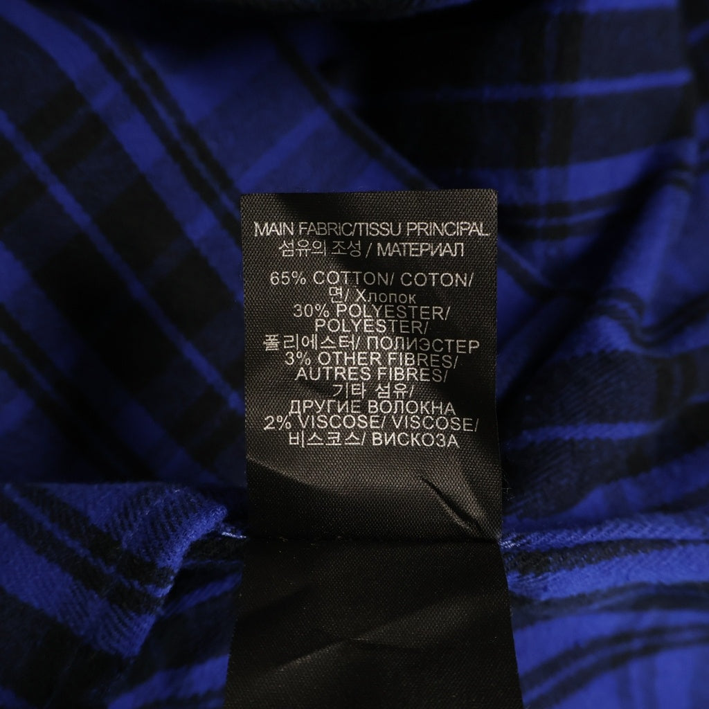 VETEMENTS(ヴェトモン) 21SS Anarchy Flannel Shirt アナーキー ロゴプリント フランネル チェック 長袖シャツ ブルー/ブラック UA52SH850B