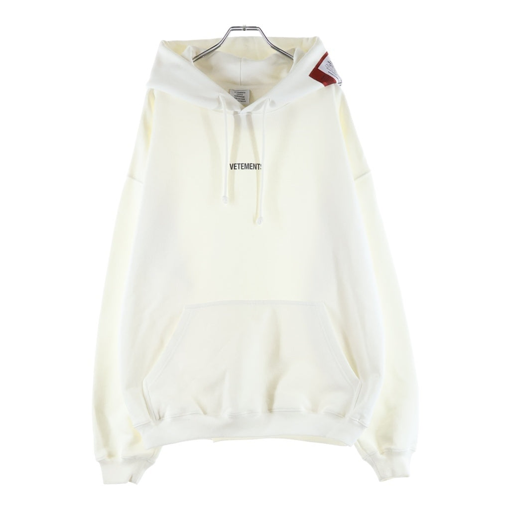 VETEMENTS(ヴェトモン) 21SS Oversize Logo Patch Hoodie オーバーサイズ ロゴパッチ スウェット プルオーバーパーカー ホワイト UE51TR550W