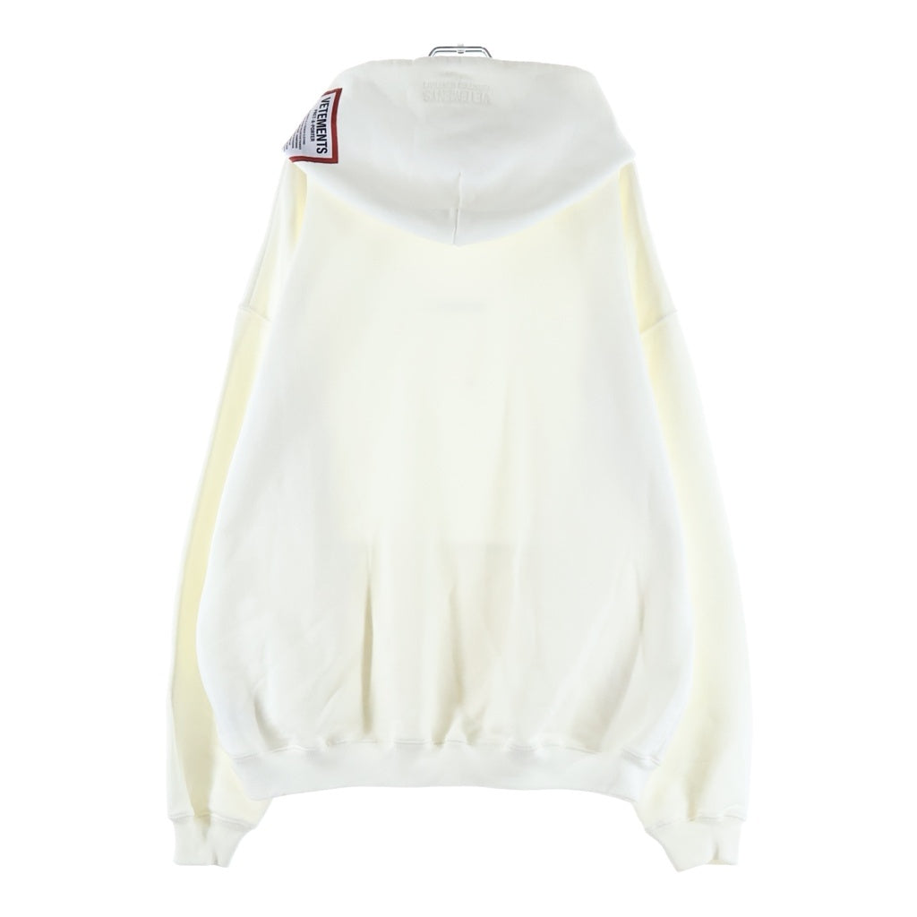 VETEMENTS(ヴェトモン) 21SS Oversize Logo Patch Hoodie オーバーサイズ ロゴパッチ スウェット プルオーバーパーカー ホワイト UE51TR550W