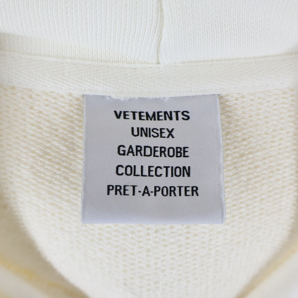 VETEMENTS(ヴェトモン) 21SS Oversize Logo Patch Hoodie オーバーサイズ ロゴパッチ スウェット プルオーバーパーカー ホワイト UE51TR550W