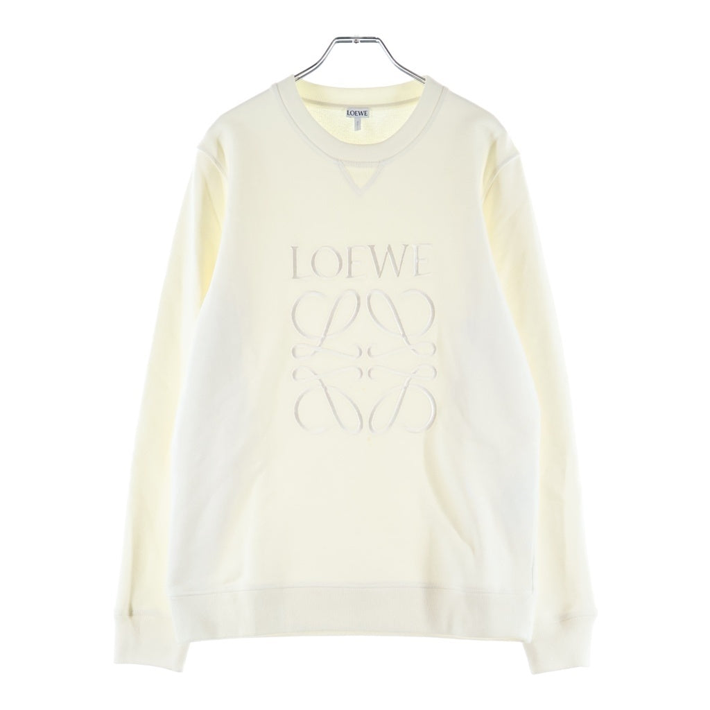 LOEWE(ロエベ) Anagram Sweatshirt アナグラムロゴ刺繍 クルーネック スウェットトレーナー ホワイト H526341XA1