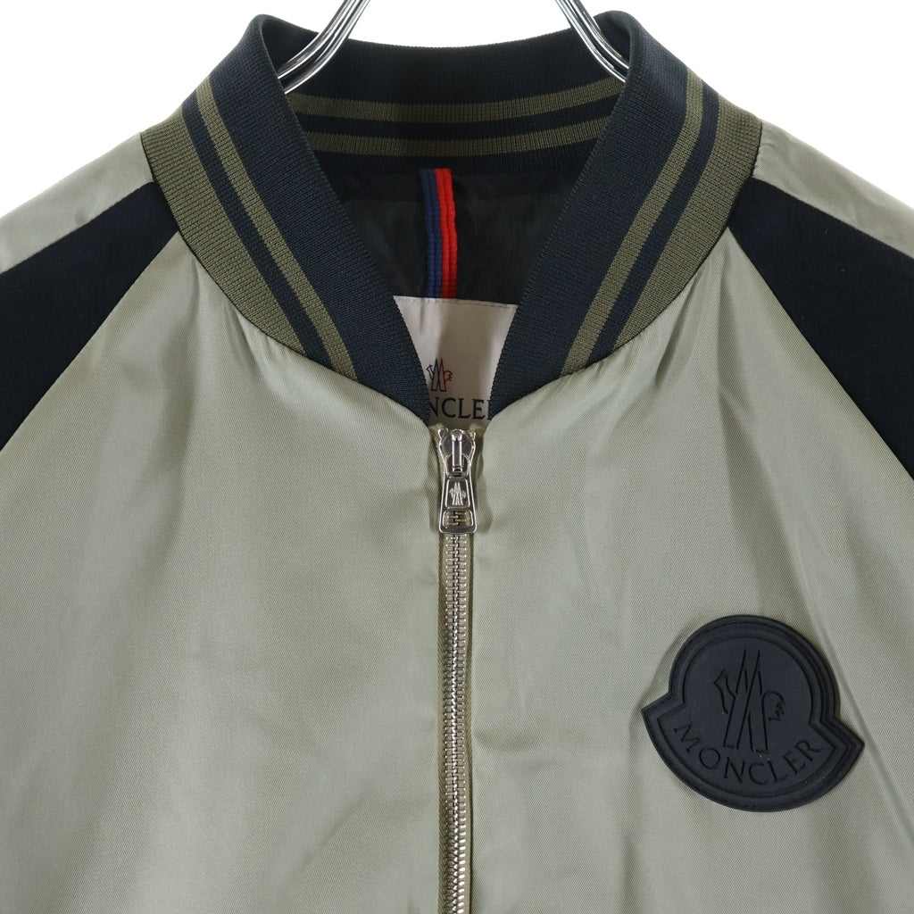 MONCLER(モンクレール) 21SS BERCOT ナイロン切替 ジップアップ ジャケット ブルゾン カーキ/ブラック G10911A74300 53803